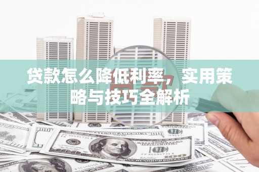 驻马店贷款怎么降低利率，实用策略与技巧全解析