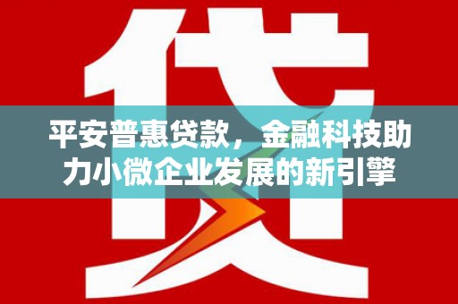 迭部平安普惠贷款，金融科技助力小微企业发展的新引擎